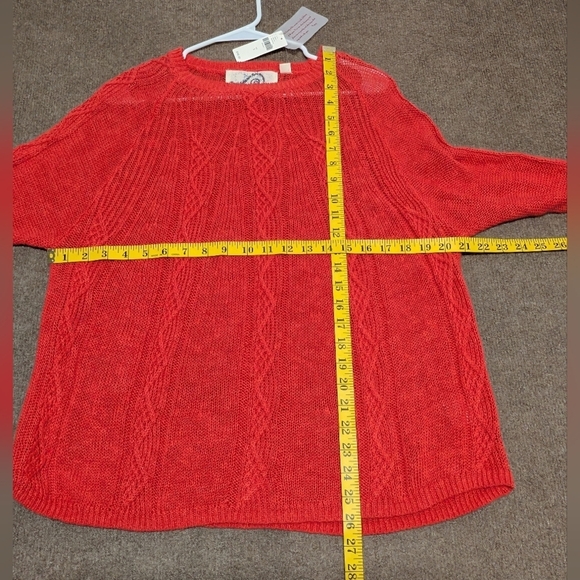 Rosie Neim Rosie Neira Anthropologie (Small) Red Knit Linen Blend Sweater NWT - Picture 8 of 8